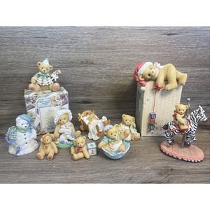 Lot Of 10 Enesco Cherished Teddies From 1992 to 1998, 2 Boxes Birthday, Carousel